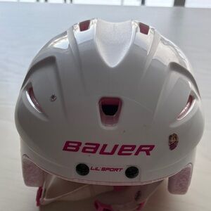 Bauer White Helmet with Pink Details